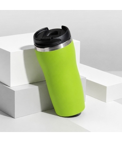 Термокружка "Double wall mug C1", soft touch, 350 мл, зеленое яблоко