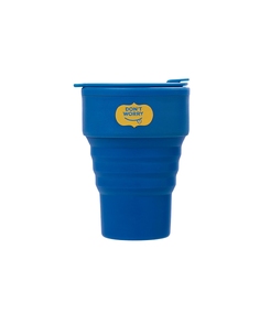 Силиконовый складной стакан «GoCup», синий индиго, тампопечать
