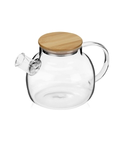 Стеклянный заварочный чайник Sencha с бамбуковой крышкой