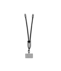 Ремешок-держатель для телефона с зарядным кабелем USB-C - USB-C «Lany Wristband Charge Eco», серый