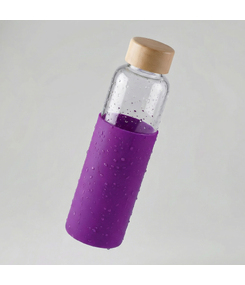 Бутылка для воды стеклянная "Refine", в чехле, 550 мл, фиолетовый