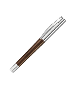 Ручка роллер "TITAN WOOD R", синий, 0.7 мм, коричневый/серебряный