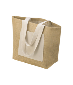 Сумка Jute джутовая с широким дном, натуральный