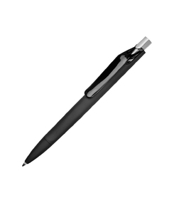 Ручка пластиковая шариковая Prodir ds6prr-Z75 "софт-тач", черный с серебристой кнопкой