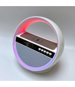 Bluetooth колонка "Smart Orb" 5Вт с беспроводным (15W) ЗУ, лампой, часами, FM радио