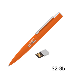 Ручка шариковая "Callisto" с флеш-картой 32Gb, покрытие soft touch