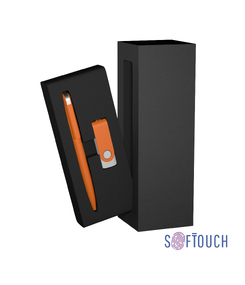 Набор ручка + флеш-карта 16 Гб в футляре, покрытие soft touch