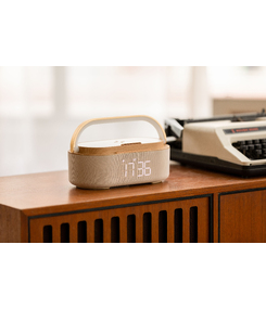 Bluetooth стерео-колонка "Smart Band" 10Вт (2х5Вт) с беспроводным (15W) ЗУ, лампой, часами, FM радио