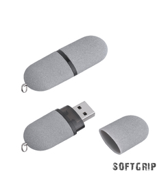 Флеш-карта "Камень" с покрытием soft grip в футляре, объем памяти 16GB
