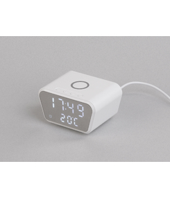Настольные часы "Smart Clock" с беспроводным (15W) зарядным устройством, будильником и термометром