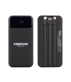 Зарядное (22.5W) устройство "Grade SOFTTOUCH" 10000 mAh с подсветкой логотипа, встроенными кабелями и цифровым индикатором заряда