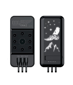 Беспроводное зарядное (22.5/15W) устройство "Topfull SOFTTOUCH" 10000 mAh с подсветкой лого, присосками, встроенными кабелями, с подставкой