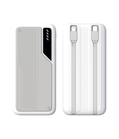 Зарядное устройство "Connect" 10000 mAh со встроенными Type-C/Lightning кабелями