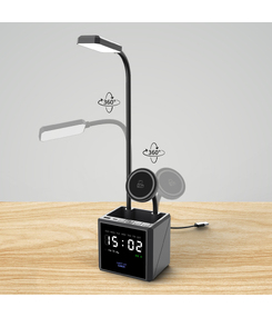 Лампа "Smart Flex" с беспроводным 3в1 (15W) ЗУ с MagSafe, часами, карандашницей и подсветкой логотипа