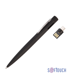 Ручка шариковая "Secret" с флеш-картой OTG 32Gb (USB2.0/Type-C), покрытие soft touch
