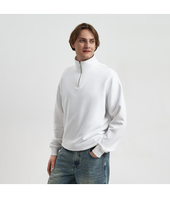 Толстовка на молнии унисекс Флоу (Flow), белая, размер 3XL/4XL