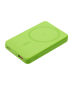 Внешний аккумулятор Ларго PD (Largo PD) 5000mAh с функцией беспроводной зарядки 15W, салатовый