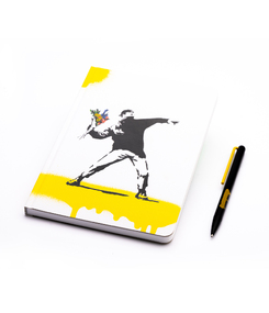 Набор Pininfarina Banksy Метатель цветов: шариковая ручка GrafeeX и блокнот линованный из каменной б